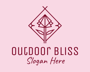 Maroon Geometric Rose  logo design