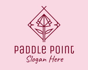 Maroon Geometric Rose  logo design