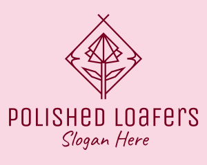 Maroon Geometric Rose  logo design