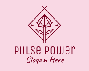 Maroon Geometric Rose  logo design