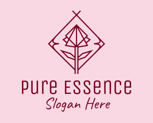 Maroon Geometric Rose  logo design