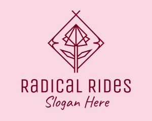 Maroon Geometric Rose  logo design