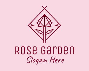 Maroon Geometric Rose  logo