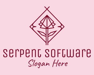 Maroon Geometric Rose  logo design