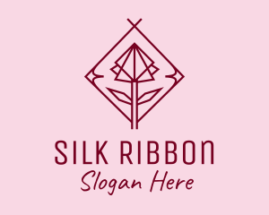 Maroon Geometric Rose  logo design