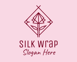 Maroon Geometric Rose  logo design