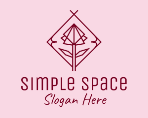 Maroon Geometric Rose  logo design