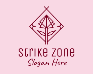 Maroon Geometric Rose  logo design