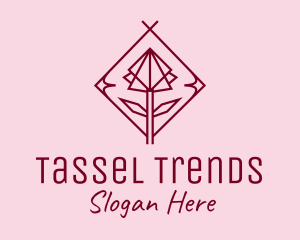 Maroon Geometric Rose  logo design