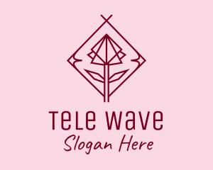 Maroon Geometric Rose  logo design