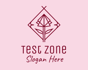 Maroon Geometric Rose  logo design