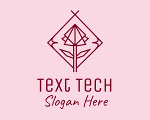 Maroon Geometric Rose  logo design