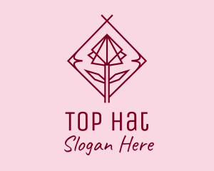 Maroon Geometric Rose  logo design