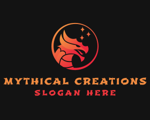 Oriental Dragon Character logo design