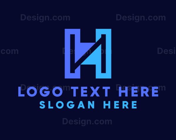 Modern Blue Letter H Logo