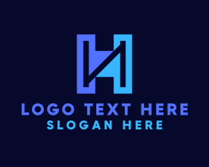 Modern Blue Letter H Logo