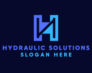 Modern Blue Letter H logo design