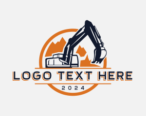 Excavator Machinery Backhoe logo