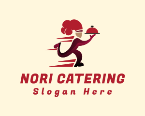 Red Running Chef logo design