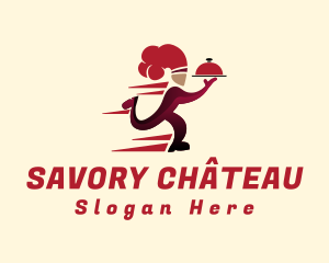 Red Running Chef logo design