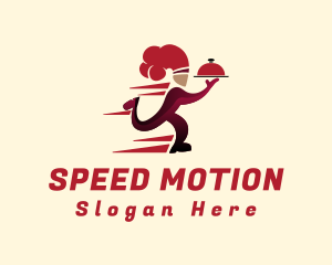 Red Running Chef logo design