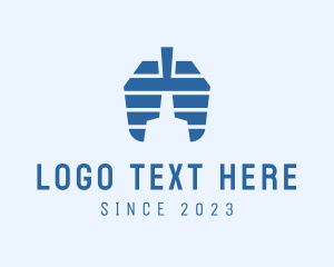 Pulmonology - Geometric Lungs Health logo design