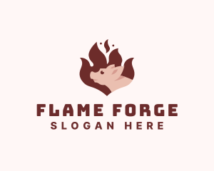 Pork Flame Barbecue logo design