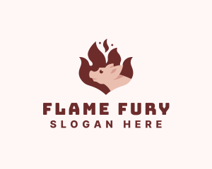 Pork Flame Barbecue logo design