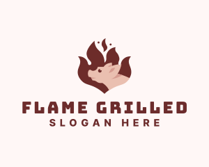 Pork Flame Barbecue logo design