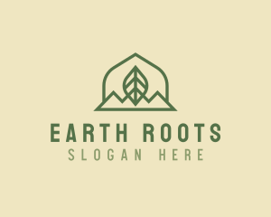 Nature Leaf Mountain logo design