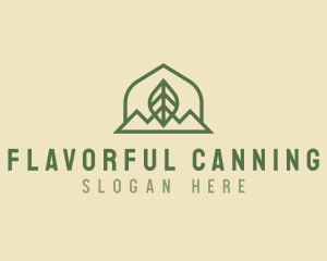 Nature Leaf Mountain logo design