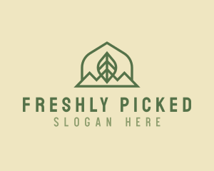 Nature Leaf Mountain logo design