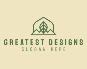 Nature Leaf Mountain logo design