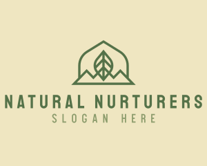 Nature Leaf Mountain logo design