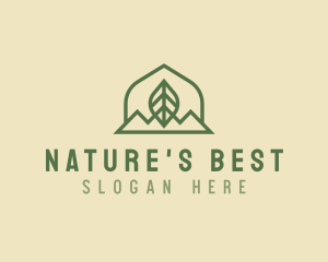 Nature Leaf Mountain logo design