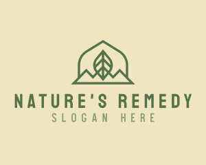 Nature Leaf Mountain logo design