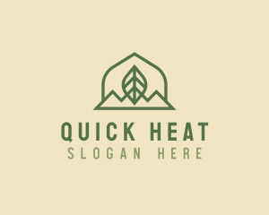 Nature Leaf Mountain logo design