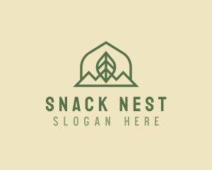 Nature Leaf Mountain logo design