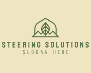 Nature Leaf Mountain logo design