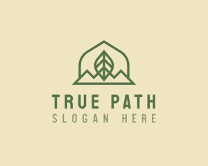 Nature Leaf Mountain logo design