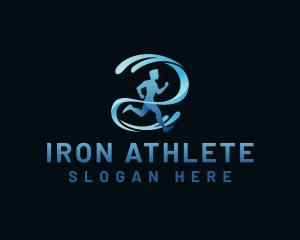 Athlete Running Fitness logo design