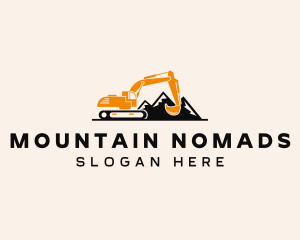 Mountain Mining Excavator logo design