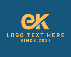 Yellow Letter EK Monogram  logo