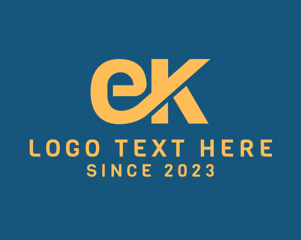 Letter EK logo example 3