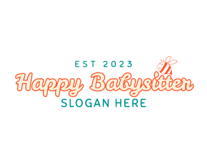 Happy Bee Wordmark logo design