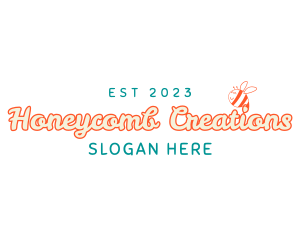 Happy Bee Wordmark logo design