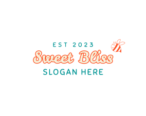 Happy Bee Wordmark logo design