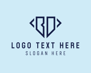 Generic Diamond Outline Letter BD logo