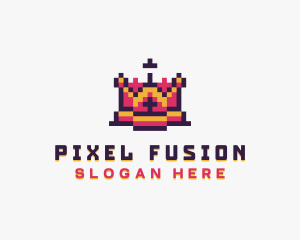 Pixel Royal Crown logo design