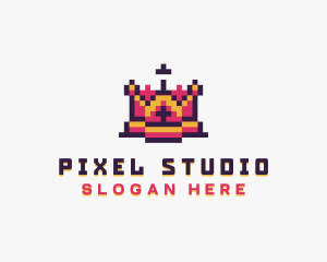 Pixel Royal Crown logo design